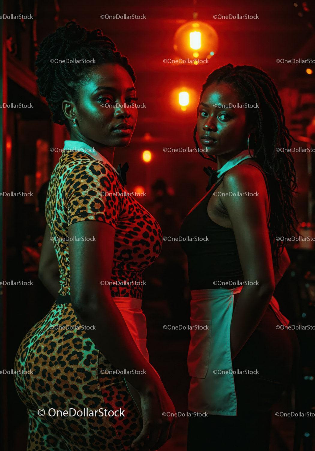 Stylish Women in Leopard Prints with Vibrant Studio Lighting 9 JPG Files digital asset preview