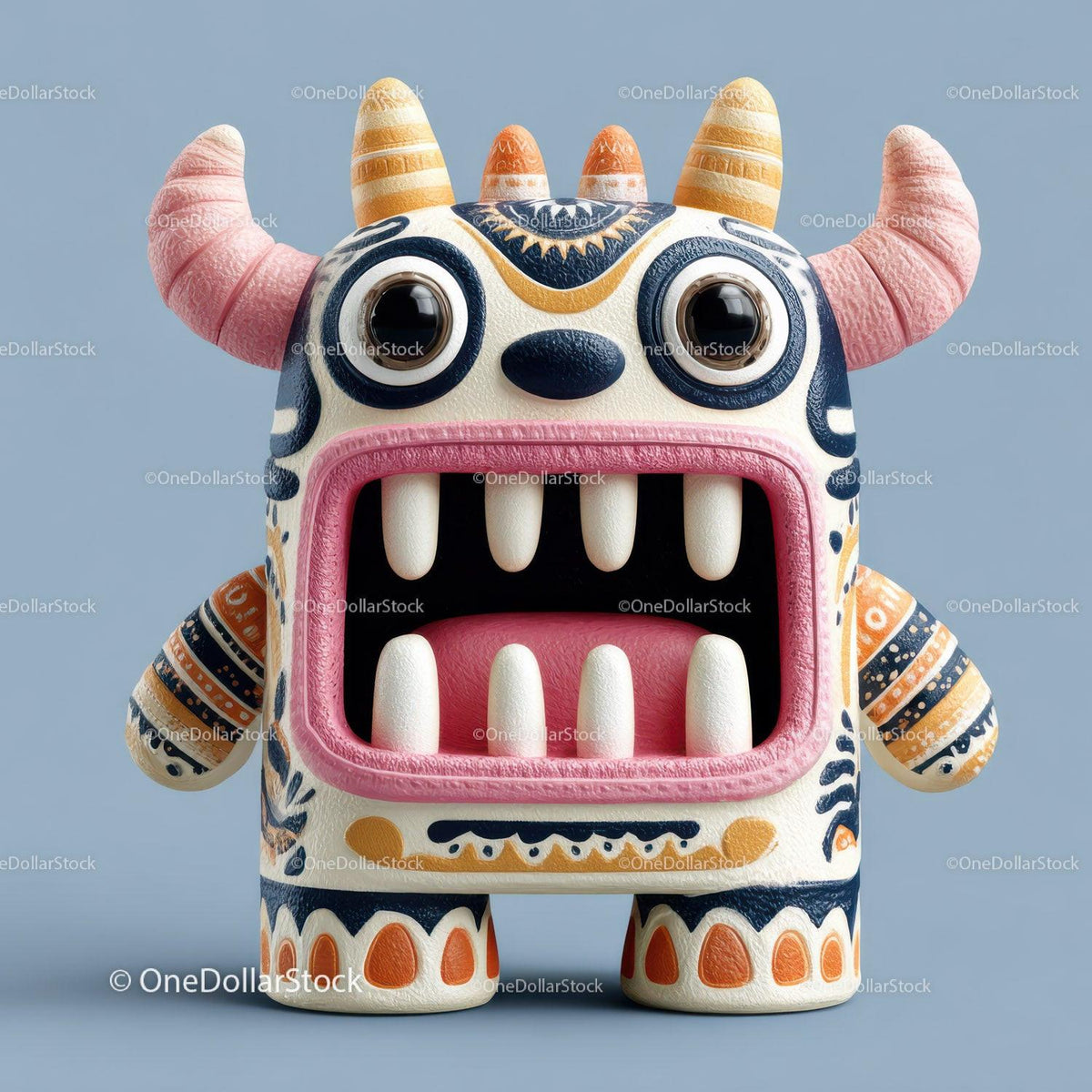 Futuristic Toy Robot with Large Eyes and Bunny Ears for Kids Stock Photo Bundle preview 52