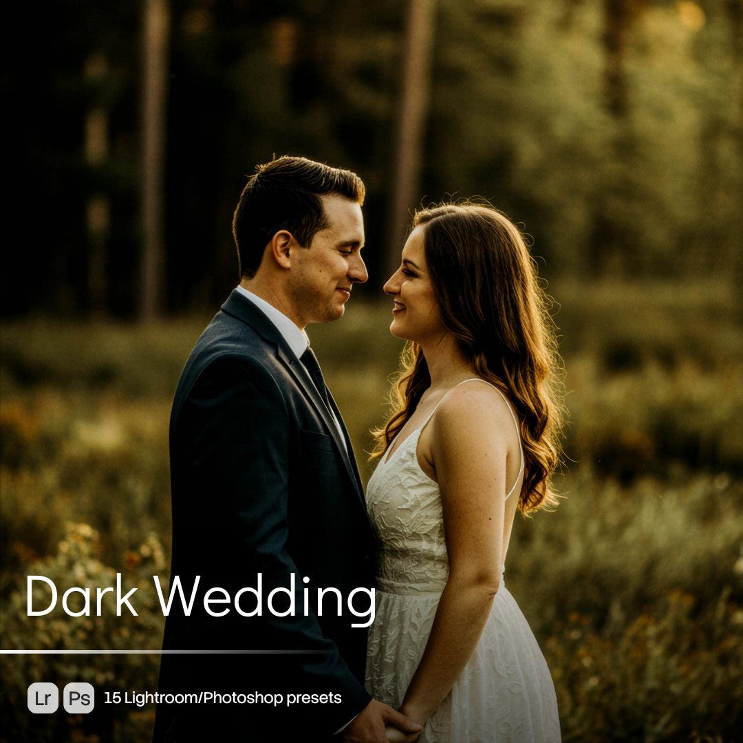 Dark Wedding Lightroom presets cover preview