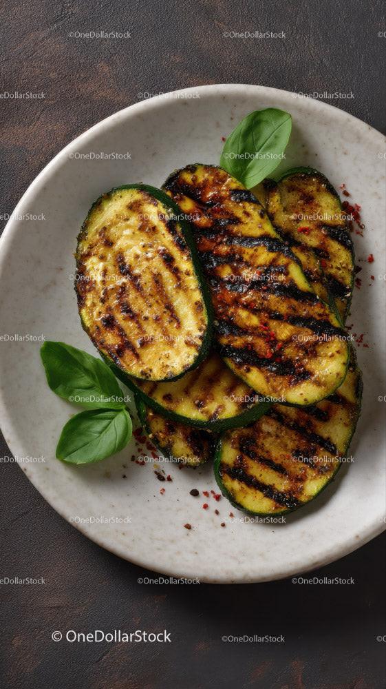 Grilled Zucchini Slices with Herbs for Healthy Summer Cooking Stock Photo Bundle preview 26