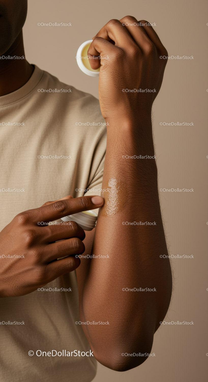 Close Up of Person Applying Body Lotion for Skin Hydration