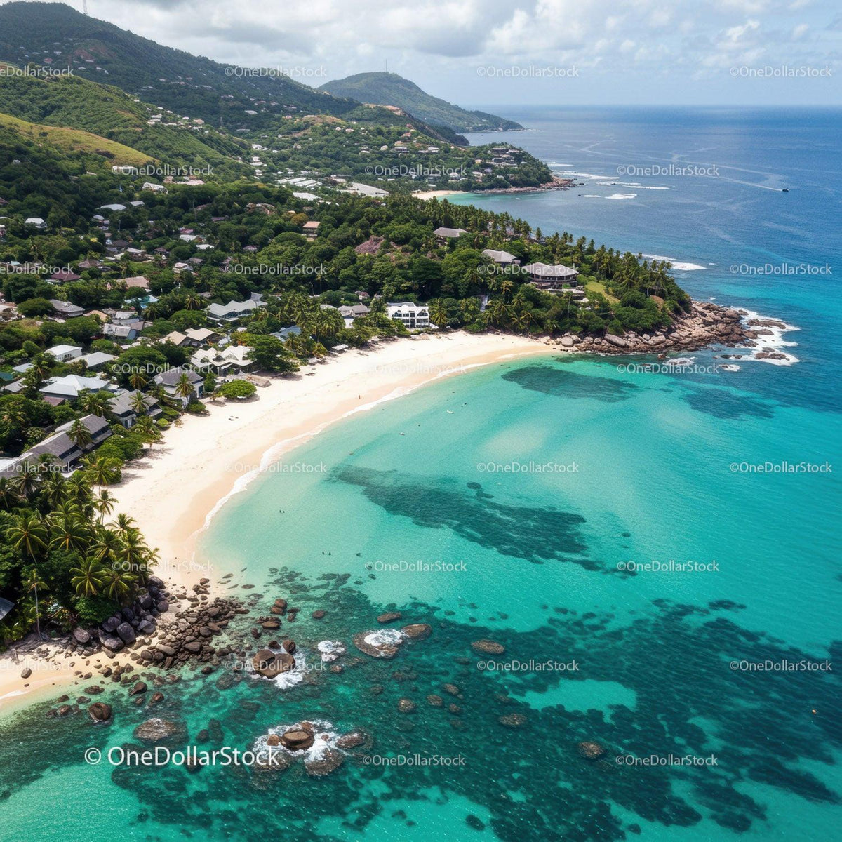 Beautiful Tropical Beach with White Sand and Turquoise Water