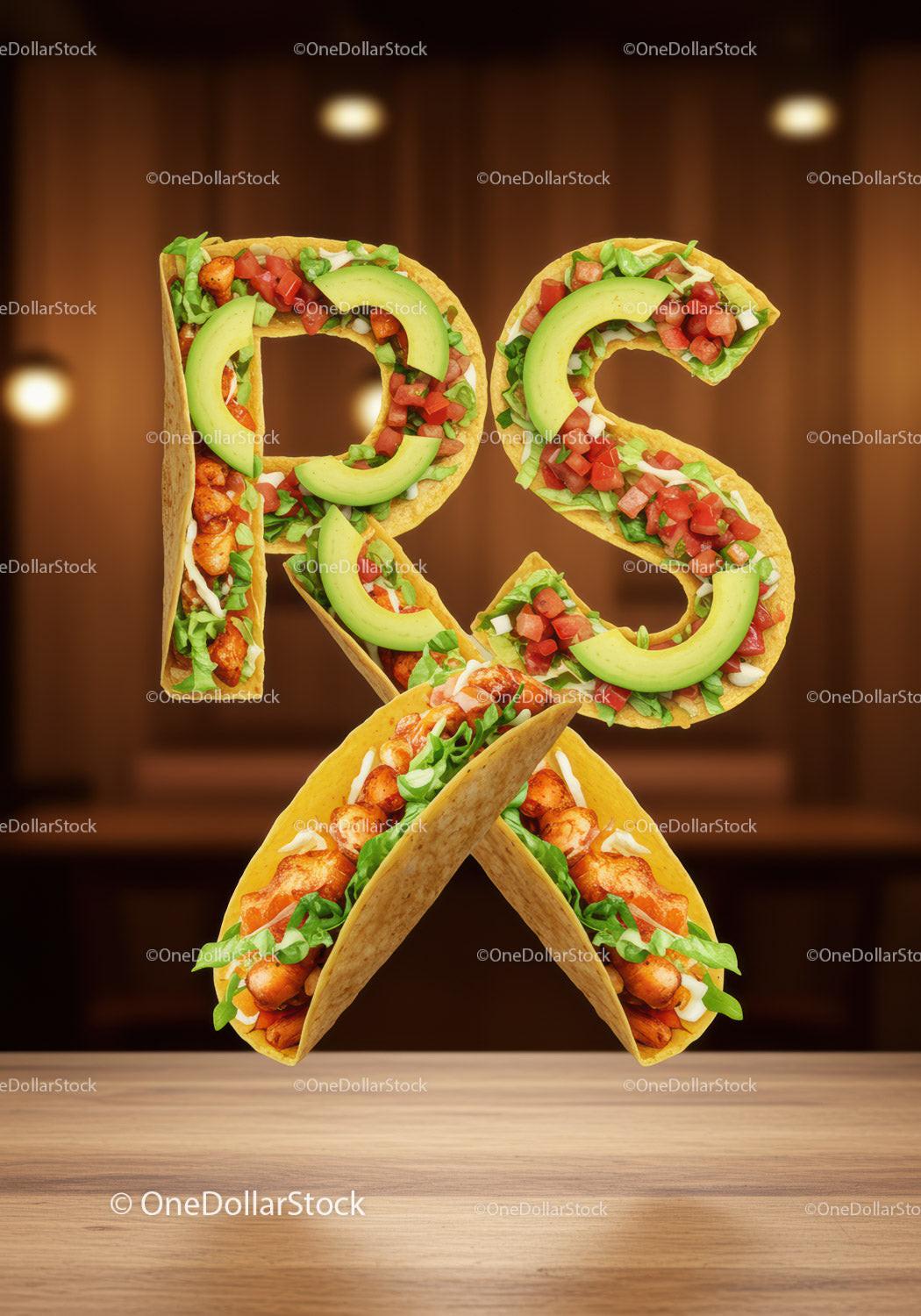Creative Spicy Chicken Tacos Forming RS Letters