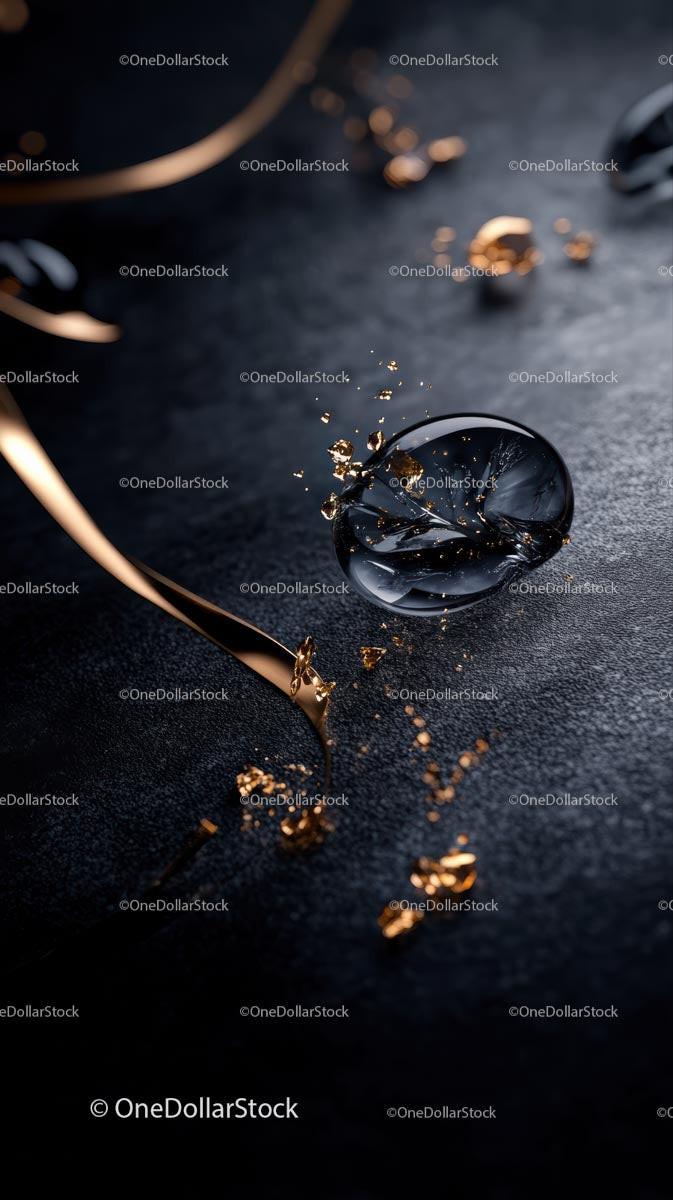 Elegant Black Gemstone and Gold Ring for Luxury Fashion