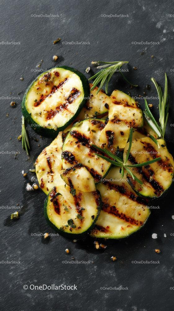 Grilled Zucchini Slices with Herbs for Healthy Summer Cooking Stock Photo Bundle preview 21