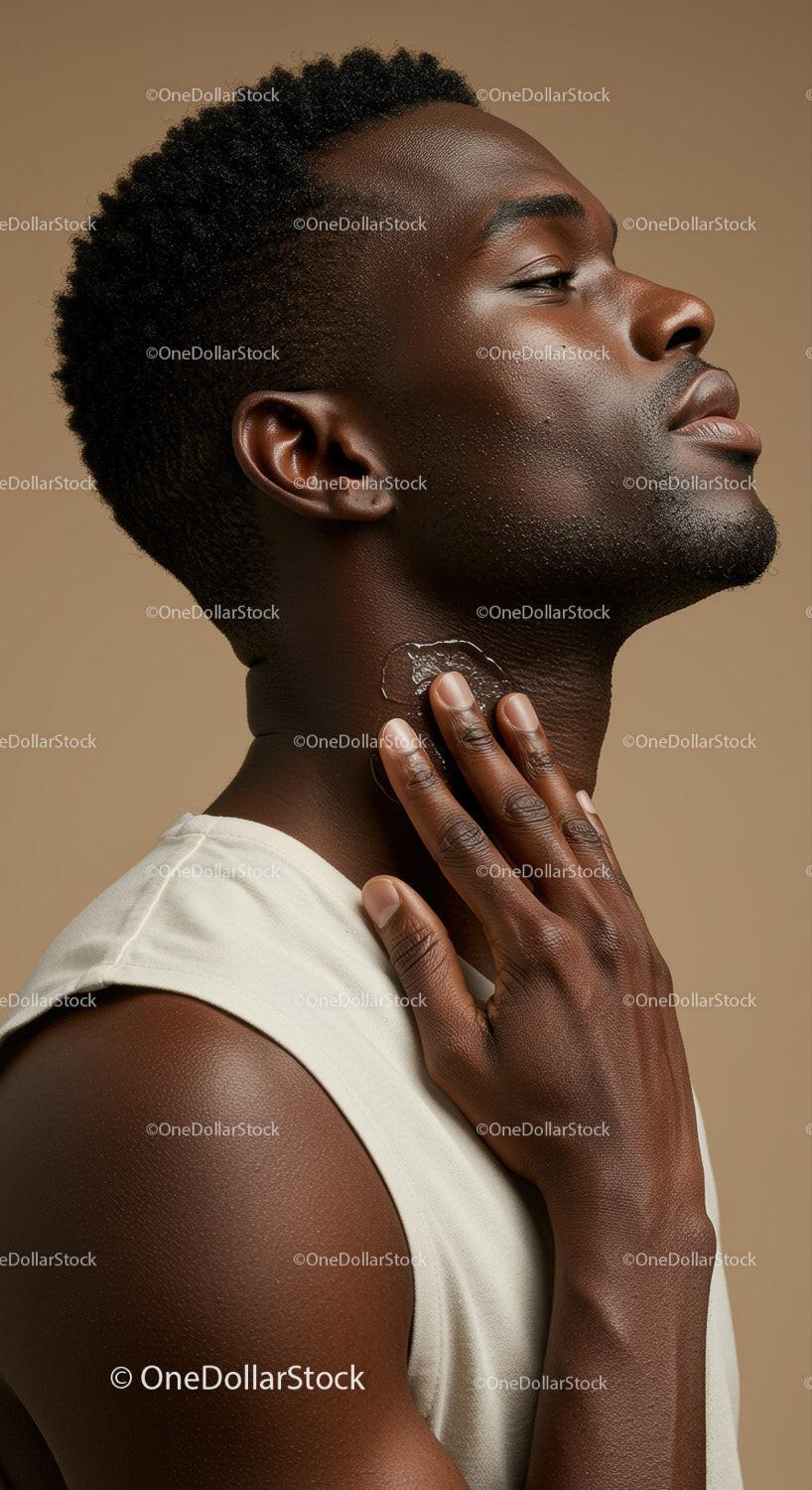 African American Man Applying Moisturizer for Healthy Skin