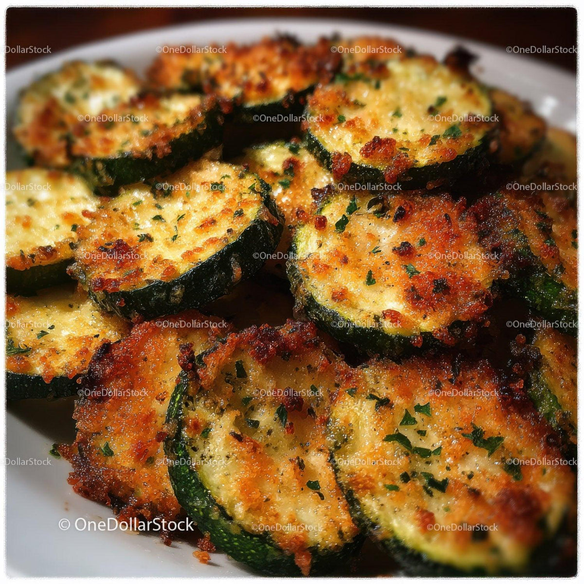 Crispy Baked Zucchini Slices with Herbs and Cheese