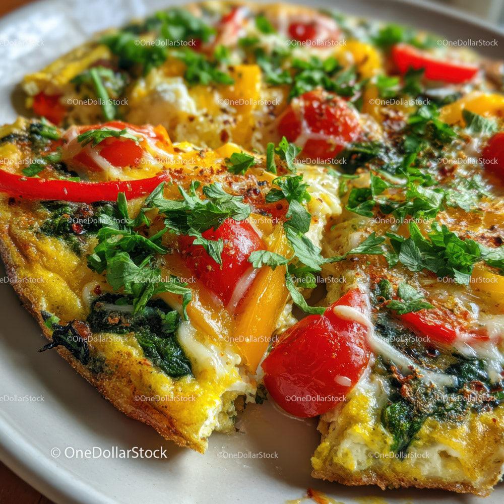 Colorful Vegetable Pizza with Fresh Toppings and Crispy Crust