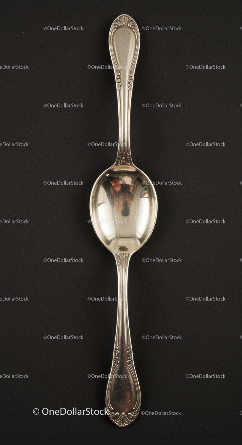 Elegant vintage silver spoon with ornate handle design