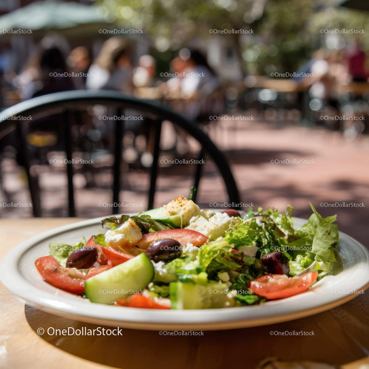 Fresh Vegetable Salad with Cherry Tomatoes Cucumber and Feta