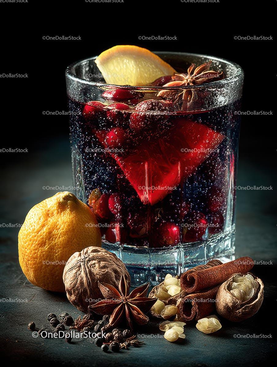 stock photo bundle made with Cozy Mulled Wine with Spices and Citrus Garnish Stock Photo Bundle
