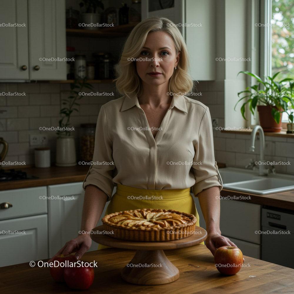 Woman Preparing Delicious Homemade Apple Pie in Kitchen Stock Photo Bundle preview 15