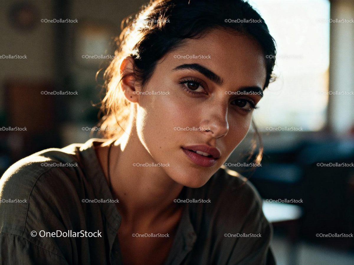 Thoughtful young woman in warm soft natural light