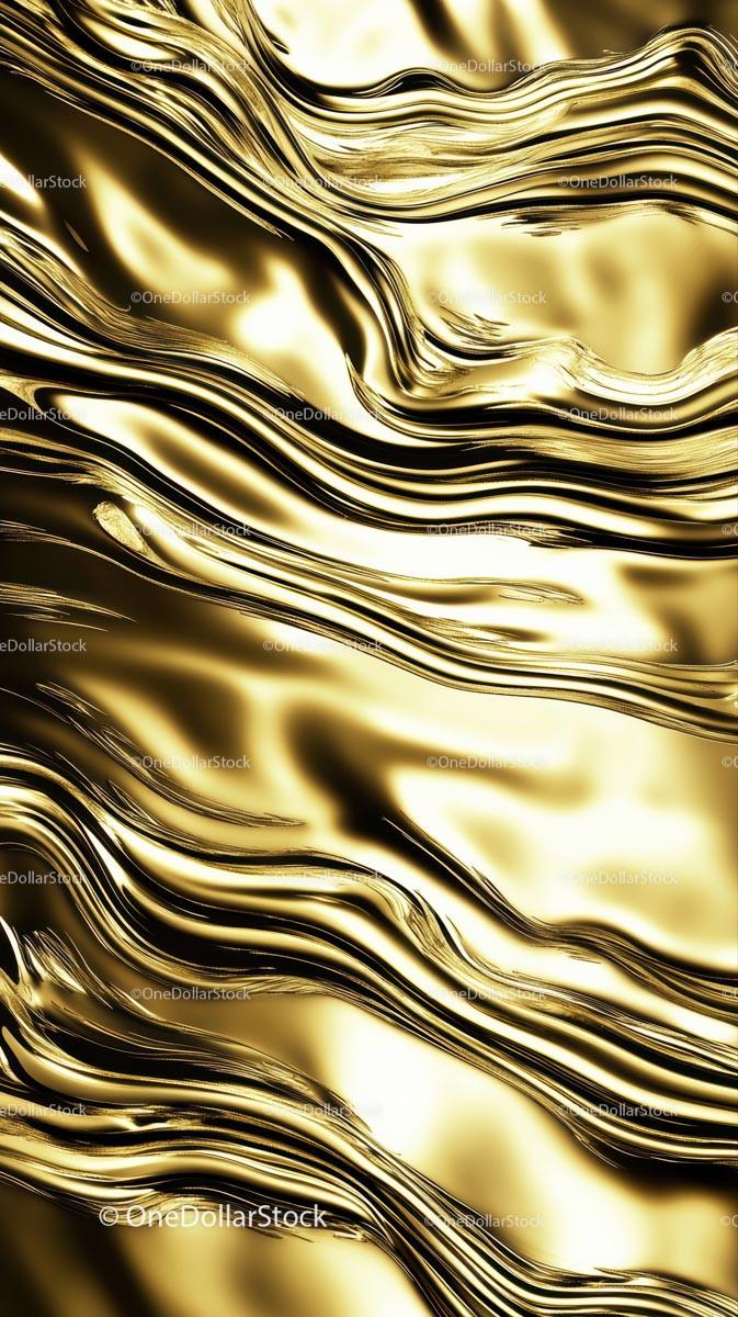 Golden Abstract Flowing Metal Background with Elegant Luxury Texture