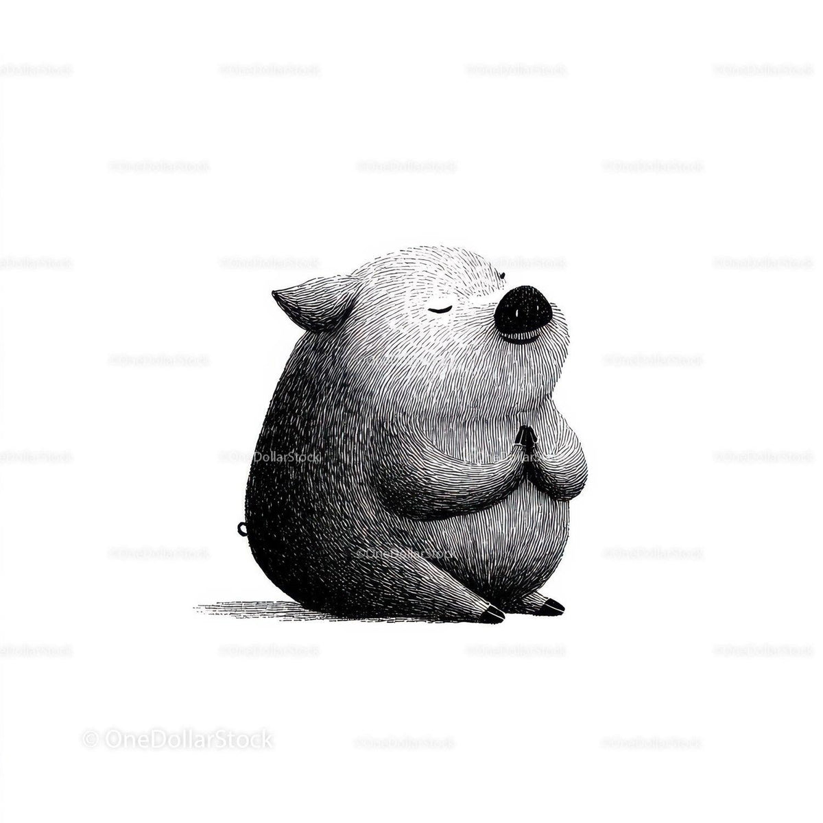Black Pig Sculpture with Unique Textured Animal Art Stock Photo Bundle preview 29