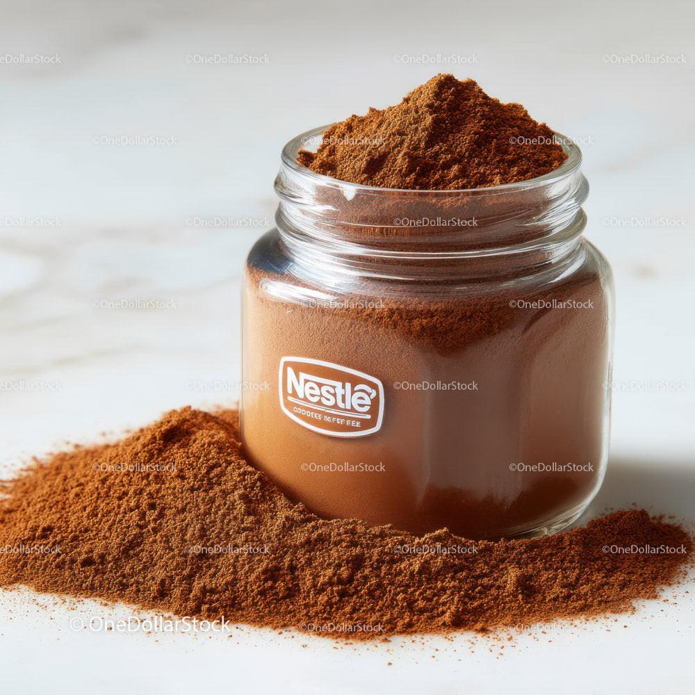 Glass Jar Filled with Fine Ground Coffee and Coffee Beans Stock Photo Bundle preview 17