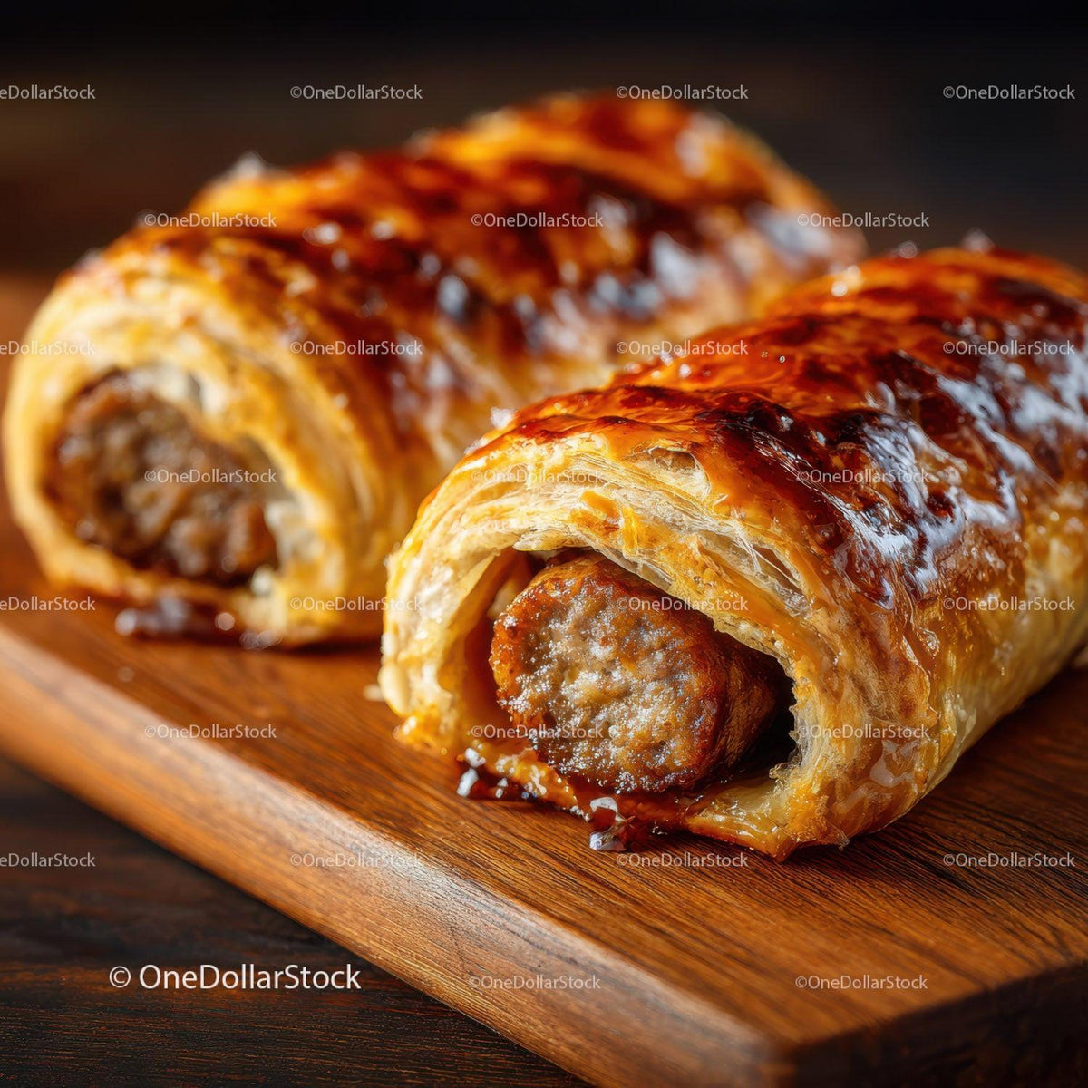 Delicious Sausage Roll with Crispy Pastry and Savory Filling Stock Photo Bundle preview 27