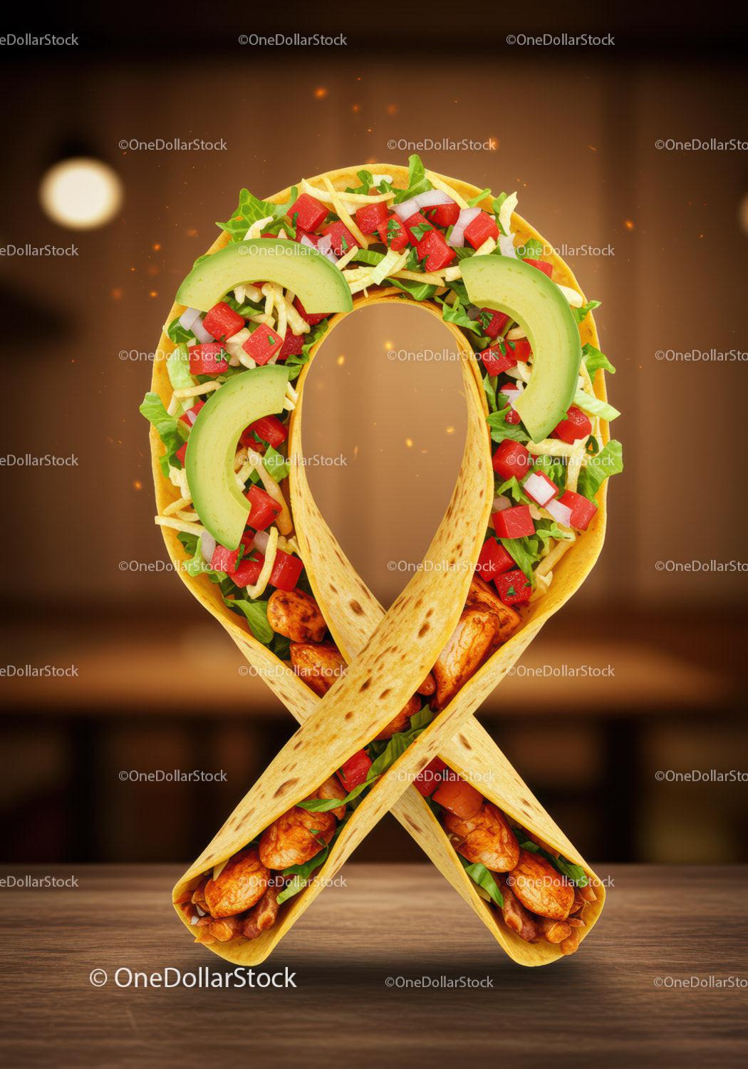 Creative Chicken Taco Ribbon with Fresh Vegetables