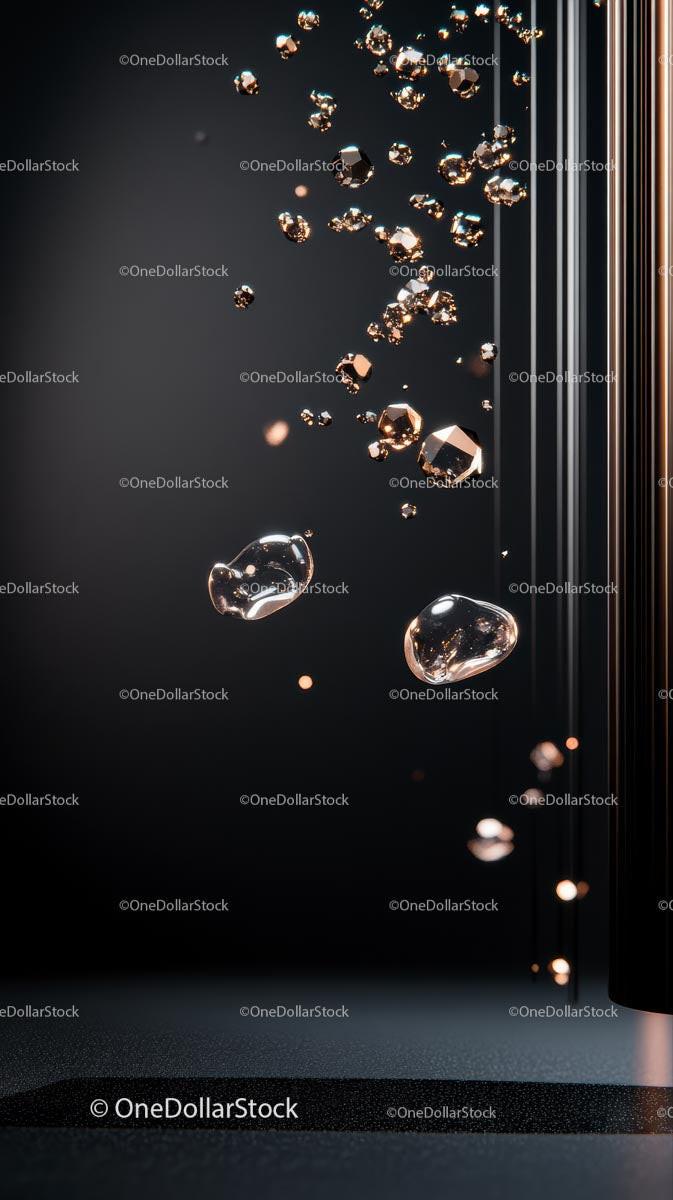 Close-up of Water Droplets Falling on a Metallic Surface