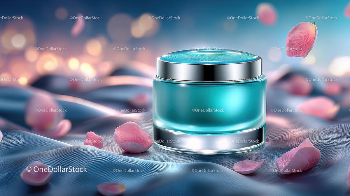 Glass Container with Floating Rose Petals in Tranquil Setting JPG Mockup Image preview 27