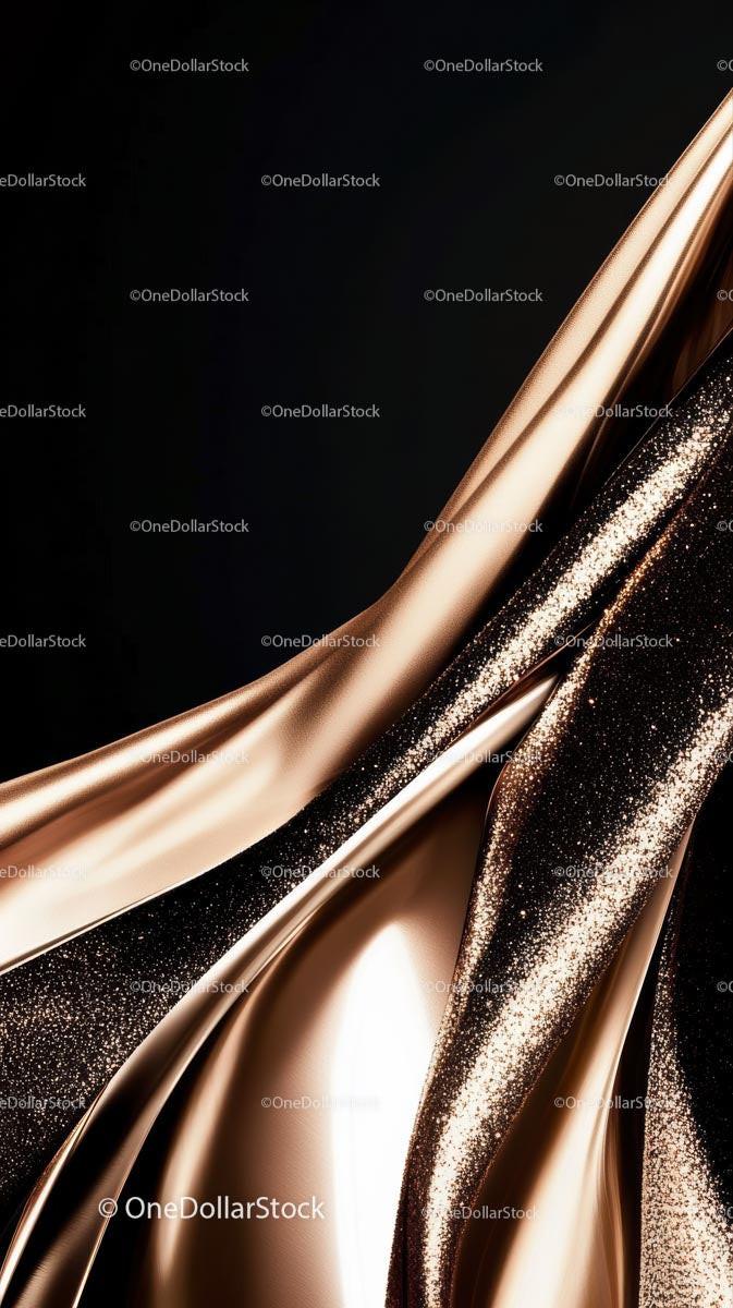 Elegant Rose Gold Satin Fabric with Glitter Sparkle for Luxury Design