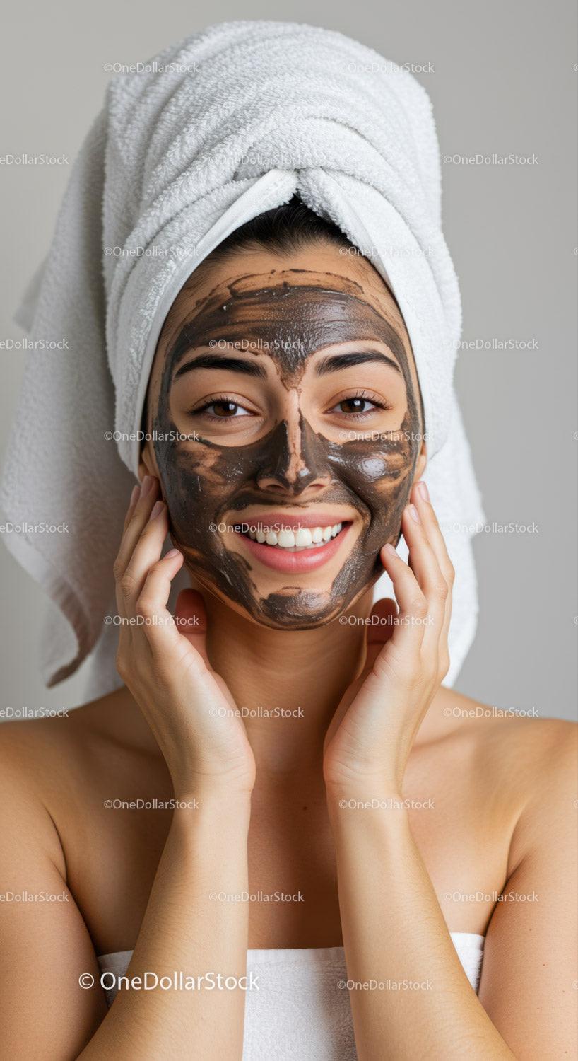 Female Relaxing Facial Mask in Spa Setting for Healthy Skin