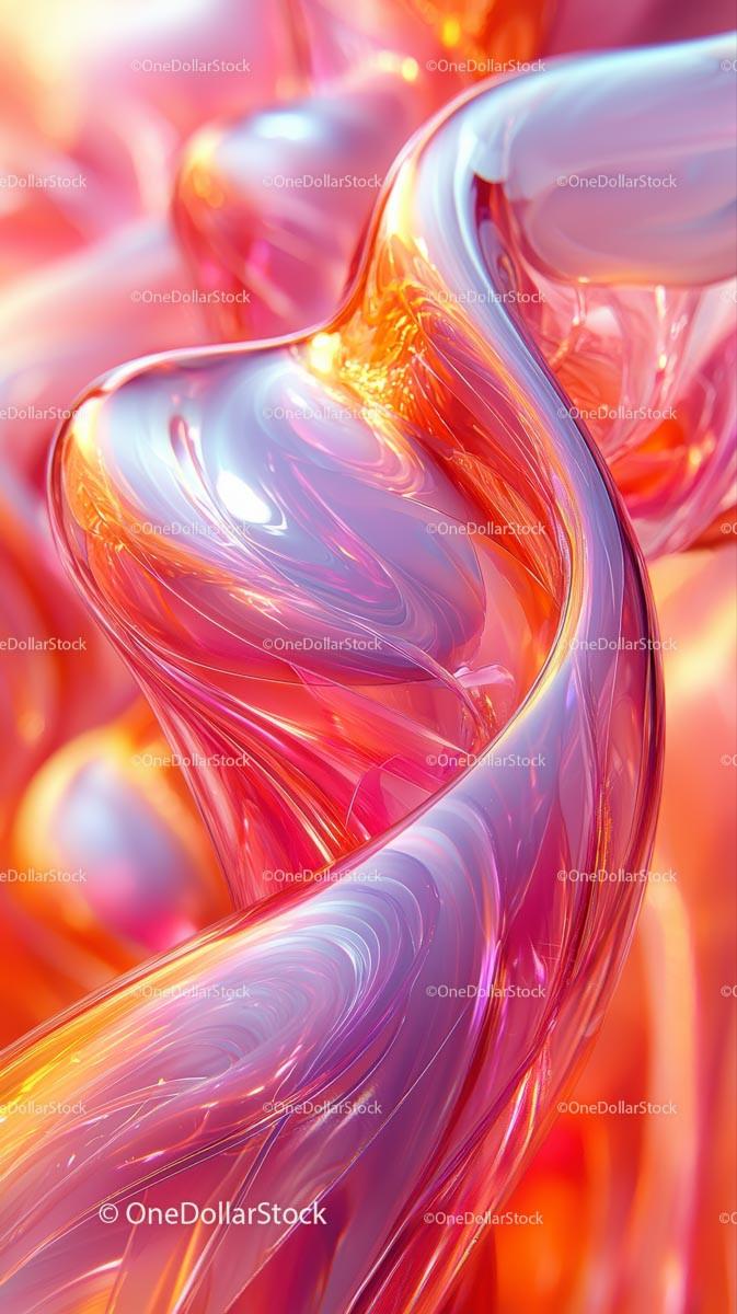 Colorful Abstract Glass Art with Vibrant Swirls and Fluid Motion