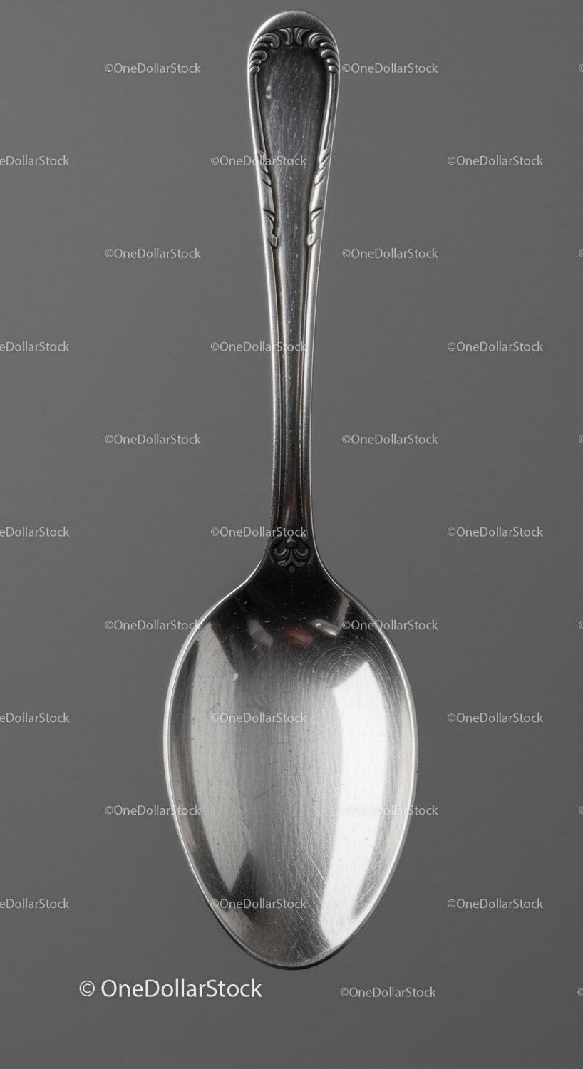 Vintage Silver Spoon with Ornate Handle Detail