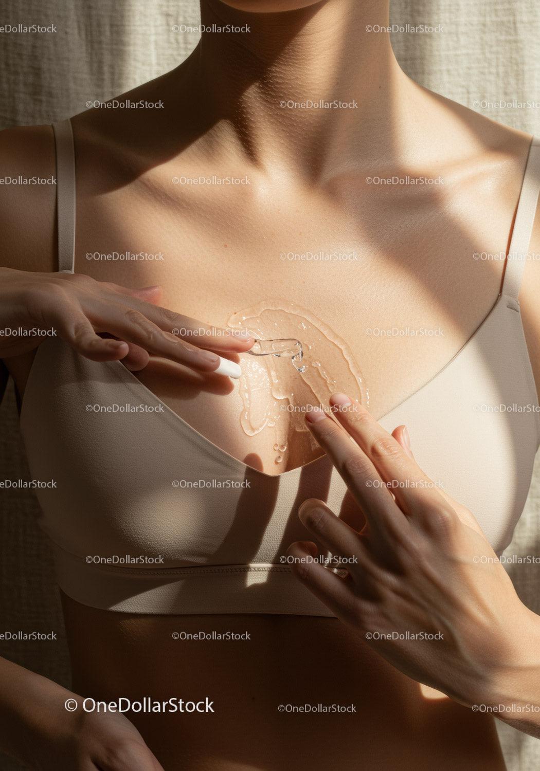 Close-Up of Woman Moisturizing Skin with Lotion in Soft Natural Light