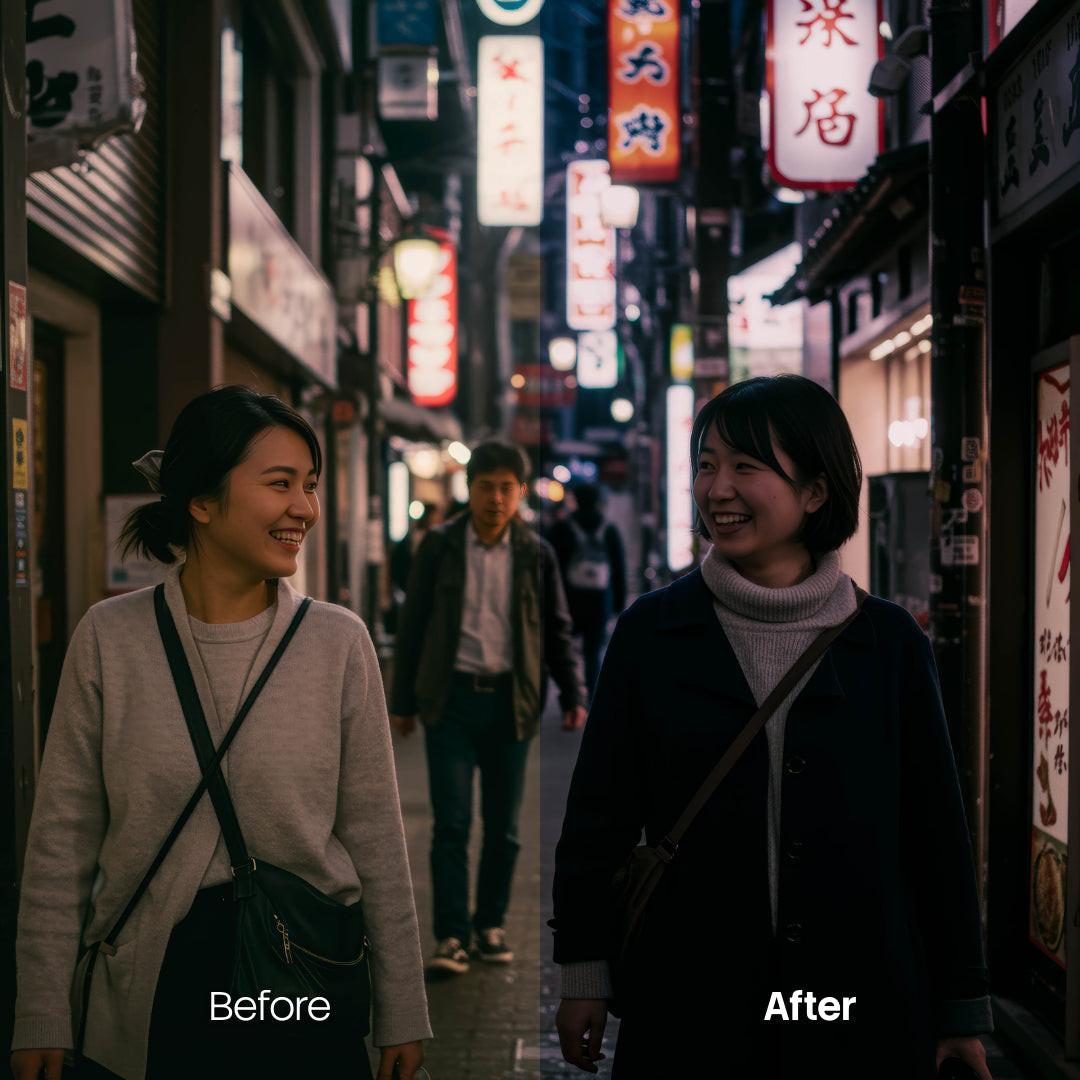 urban photography edit with Night City Lightroom presets