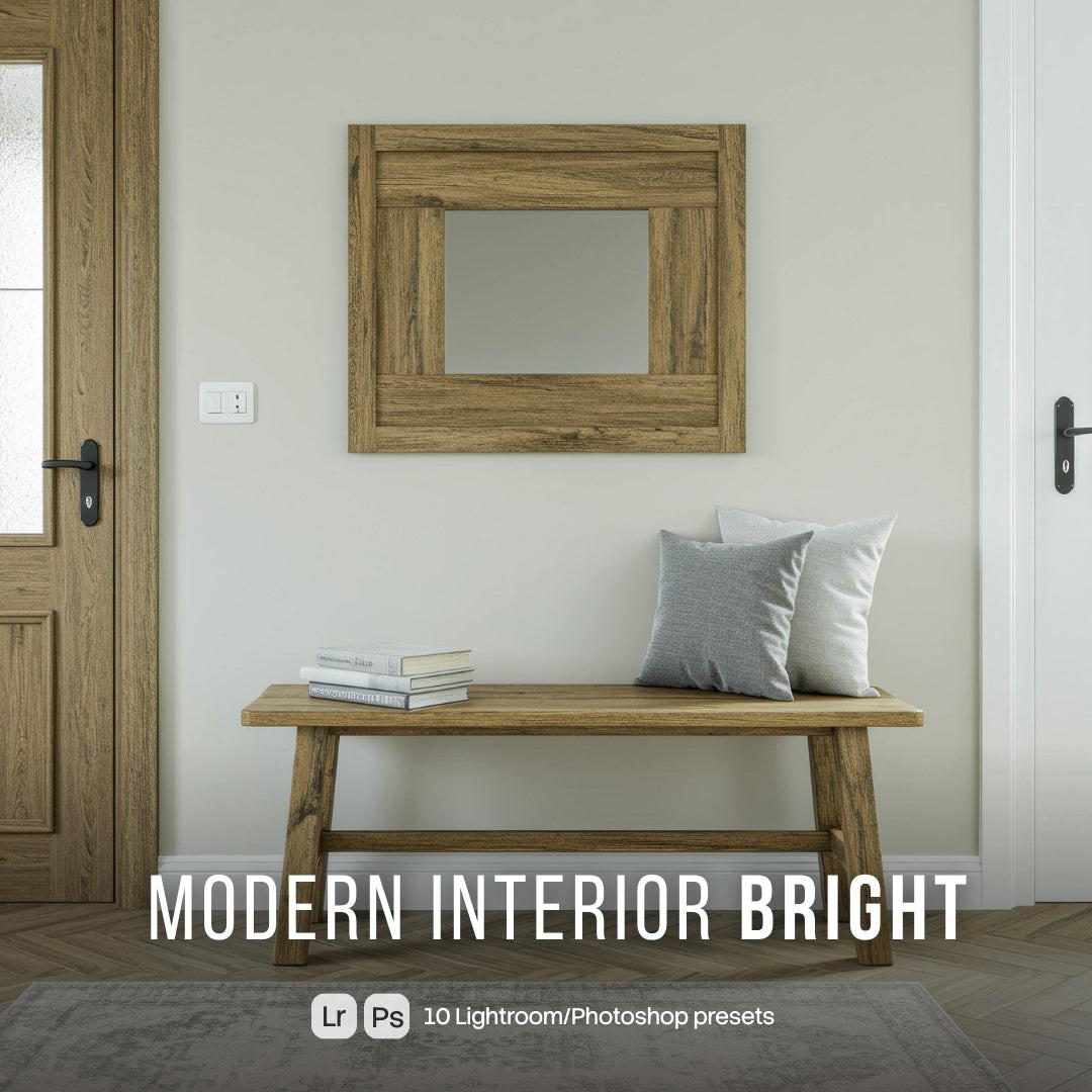 Modern Interior Bright Lightroom presets cover preview