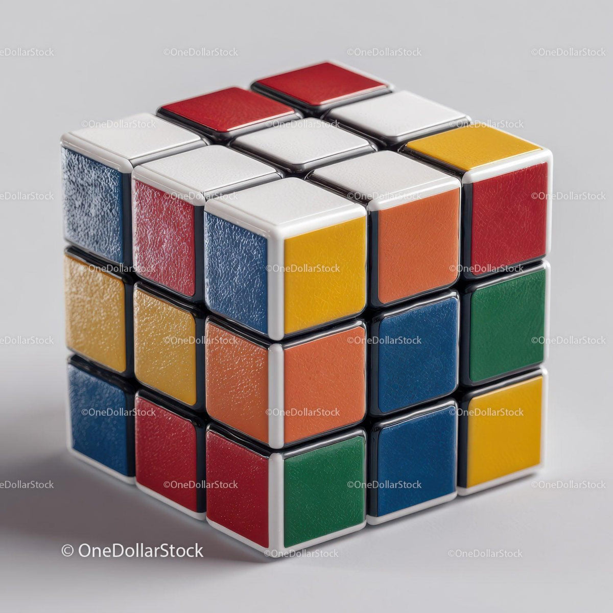 Colorful Rubik's Cube with White Background for Brain Teasers 68 JPG Files digital asset preview