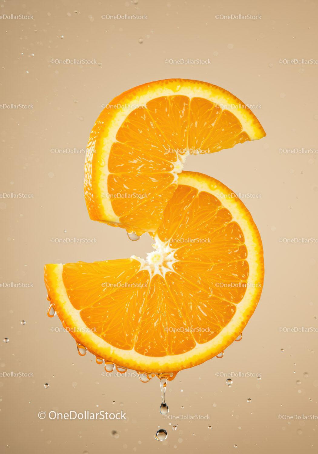 Fresh Orange Slices Dripping with Juice