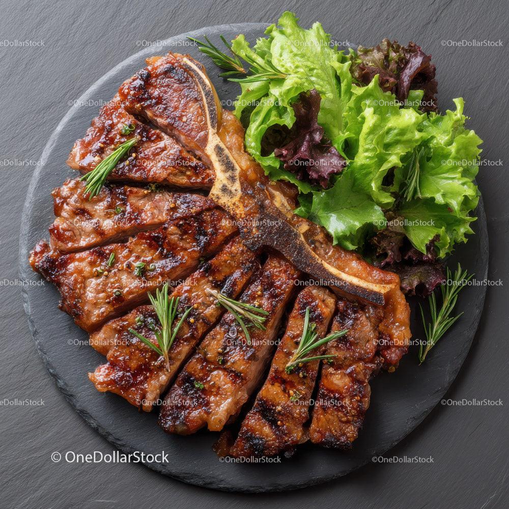 Herb-Garnished Grilled Chicken Breast with Fresh Greens Stock Photo Bundle preview 14