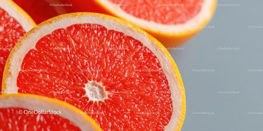 Juicy Fresh Grapefruit Halves with Vibrant Red Flesh