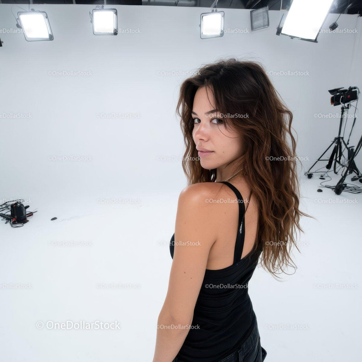 Portrait of a Confident Young Woman in a Studio Setting