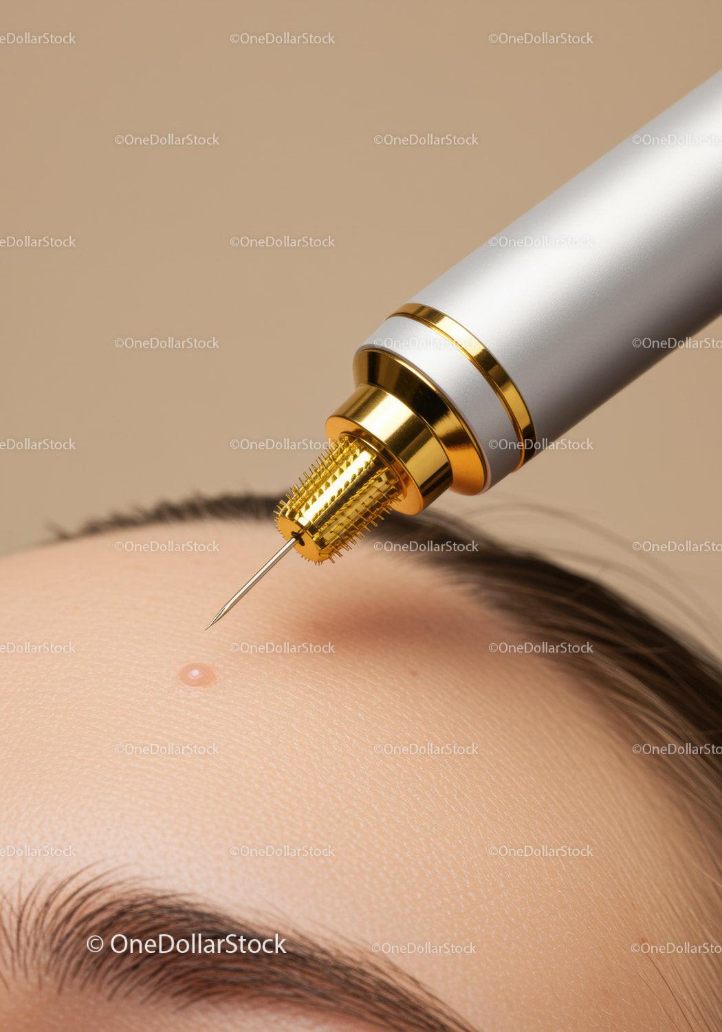 Close-Up of Dermatological Skin Treatment with Advanced Cosmetic Device