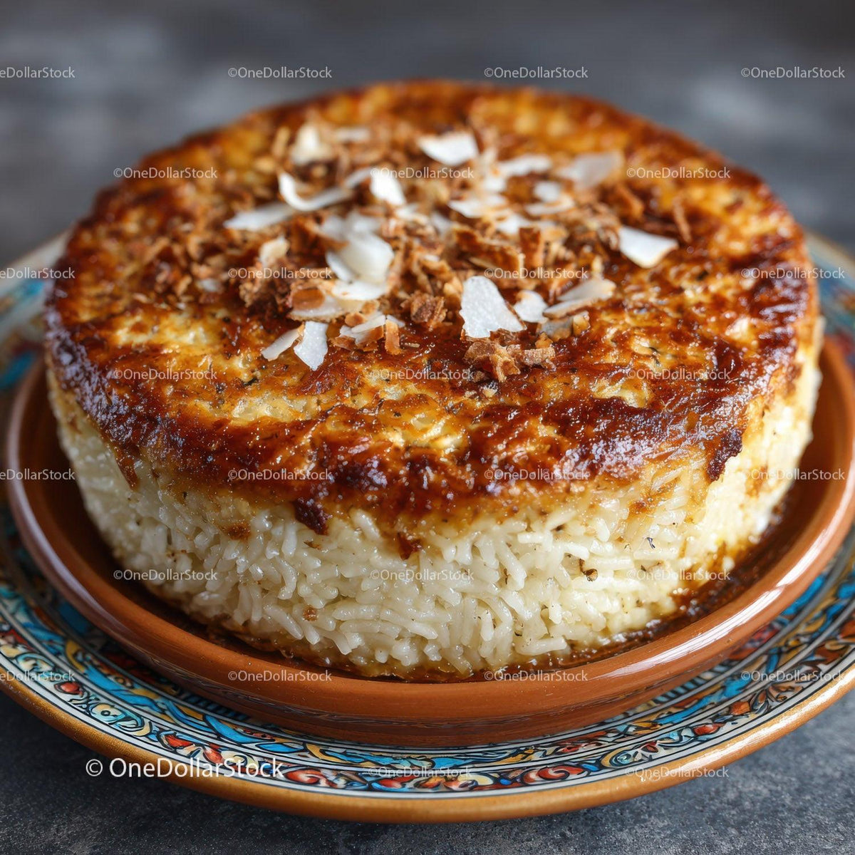Seafood Shrimp Quiche with Fresh Herbs on Rustic Wooden Table Stock Photo Bundle preview 35