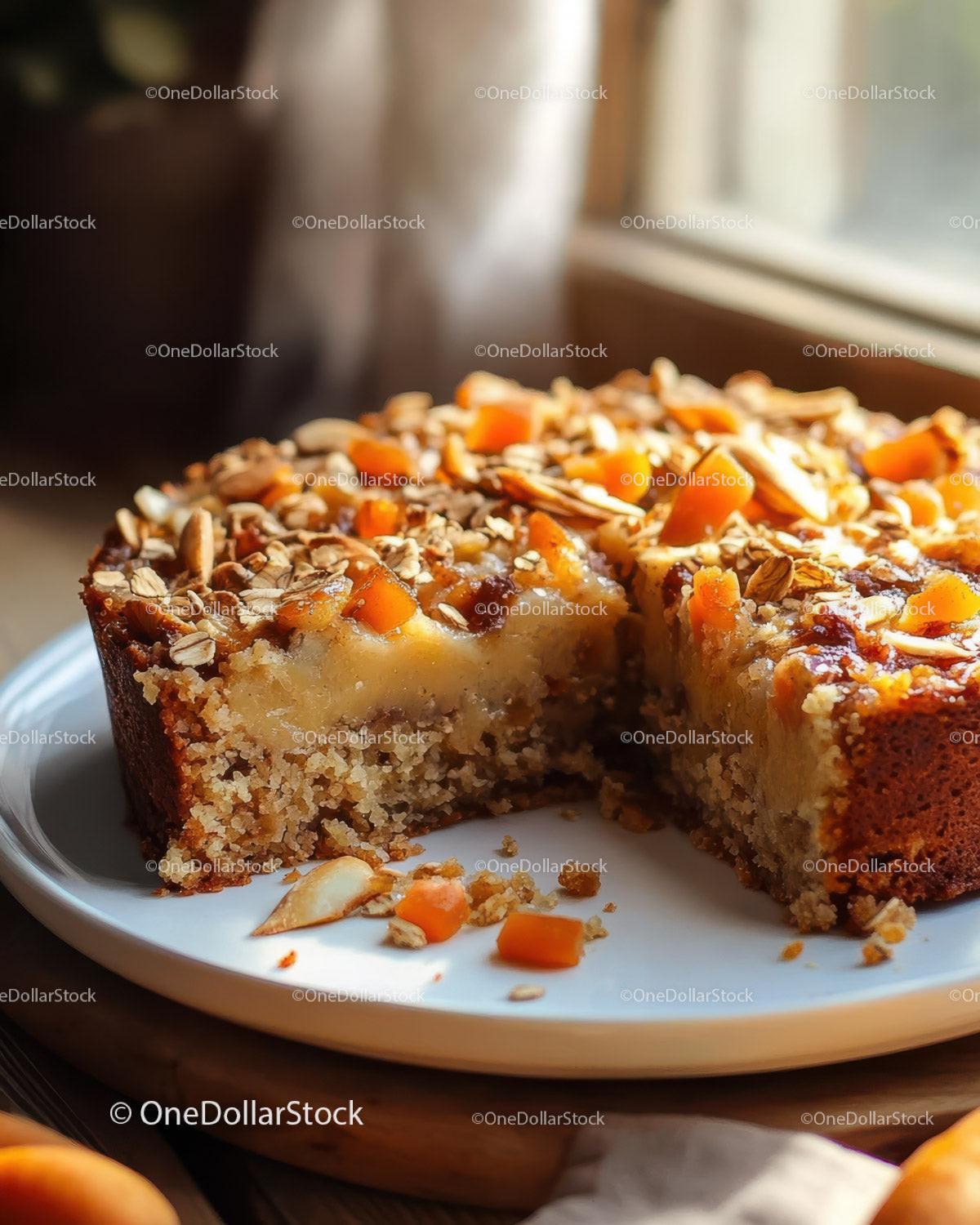 Chocolate Cake with Caramel Glaze and Orange Carrot Slices Stock Photo Bundle preview 21