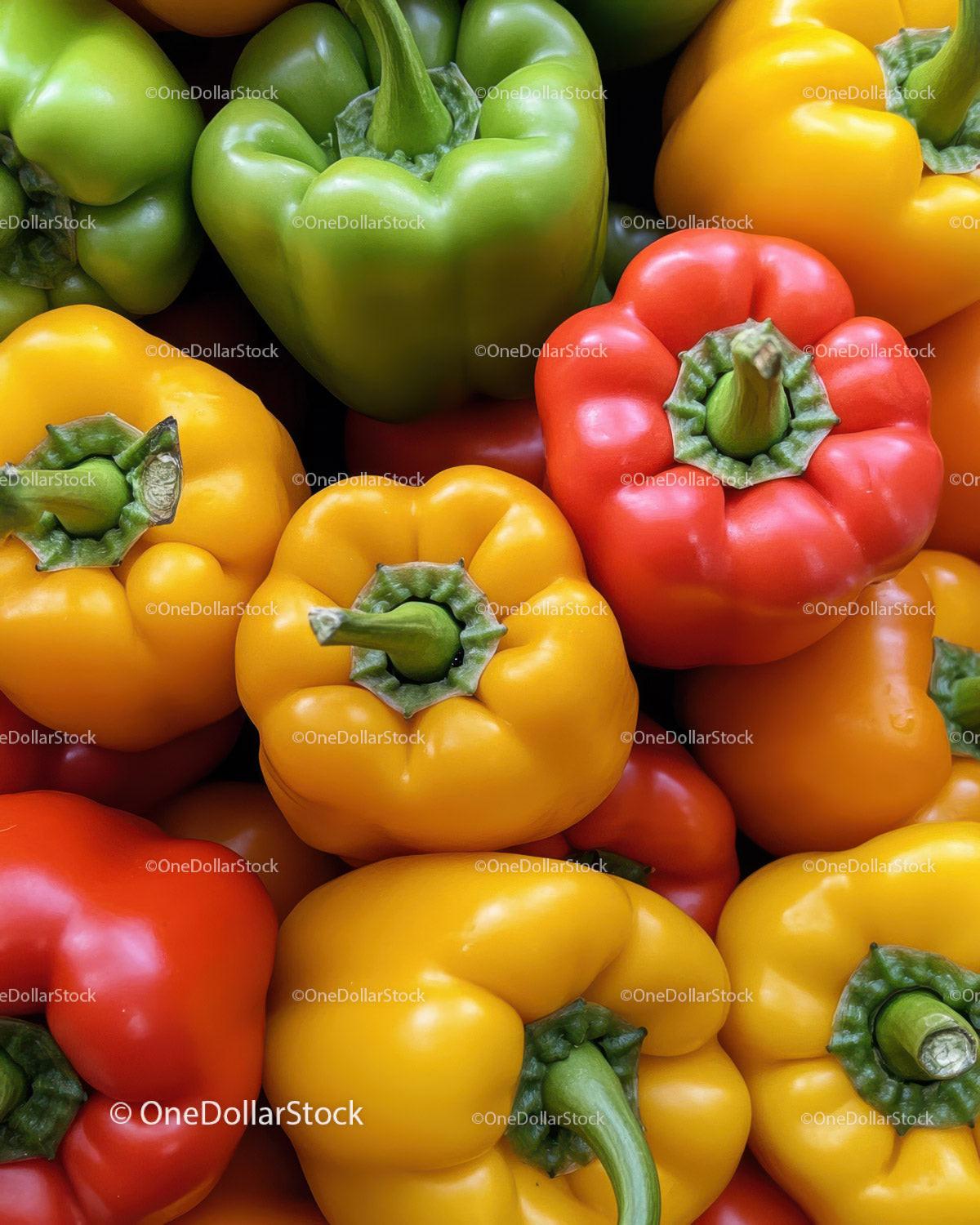 Fresh Bell Peppers Assortment in Bright and Vibrant Colors