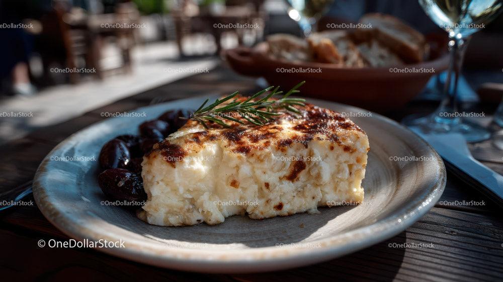 Blue Cheese and Rustic Bread on Decorative Plate in Food Setting Stock Photo Bundle preview 10