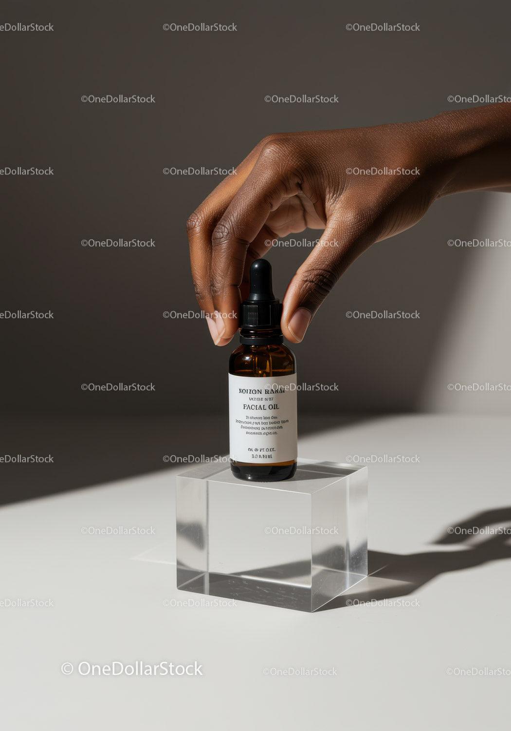 Elegant Cosmetic Dropper Bottle for Skincare and Beauty Products JPG Mockup Image preview