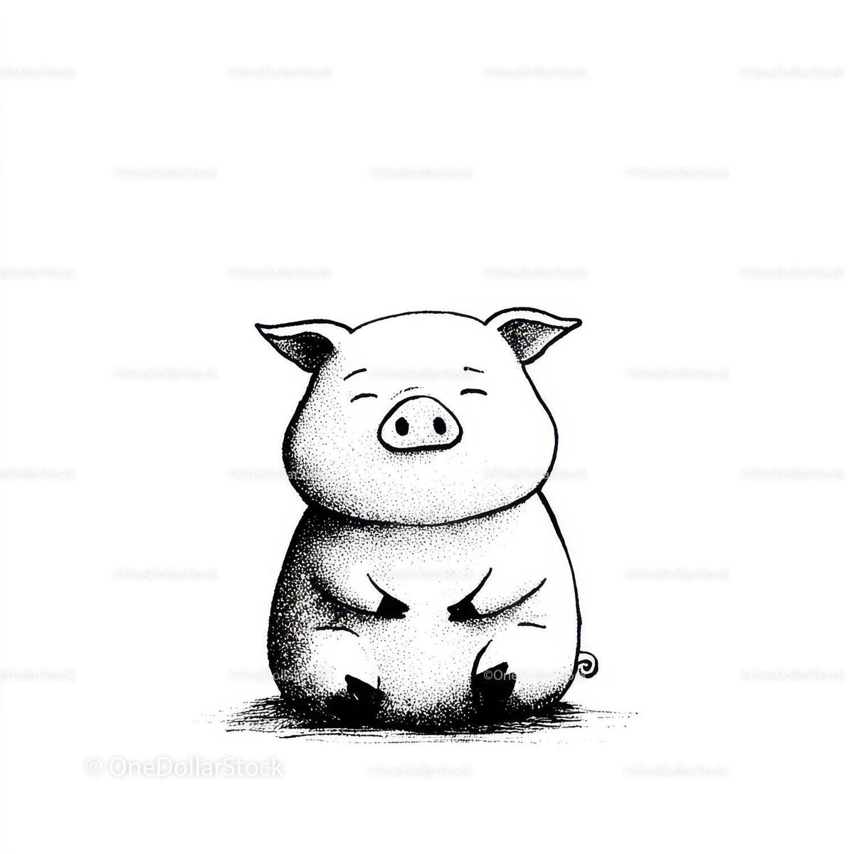 Black Pig Sculpture with Unique Textured Animal Art Stock Photo Bundle preview 25