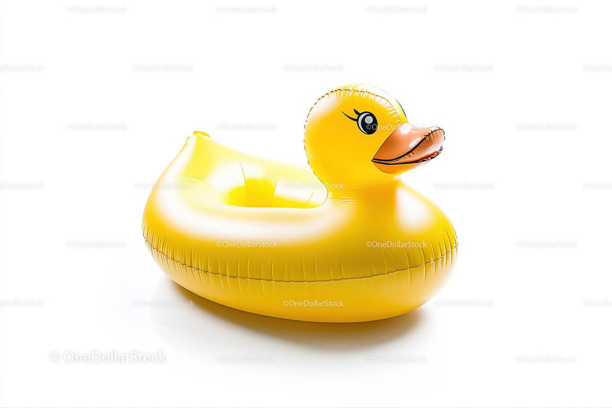 Yellow Rubber Duck in Floating Pool Toy for Summer Fun Stock Photo Bundle preview 16