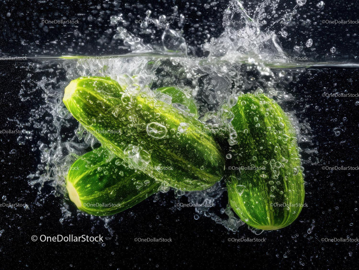 Fresh Green Bell Peppers Splashing in Water For Vibrant Food Photography