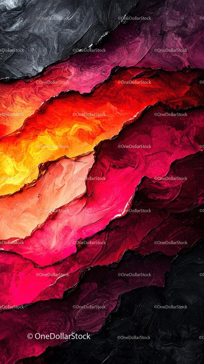 Vivid Abstract Fluid Art with Bright Colors and Textured Brush Strokes