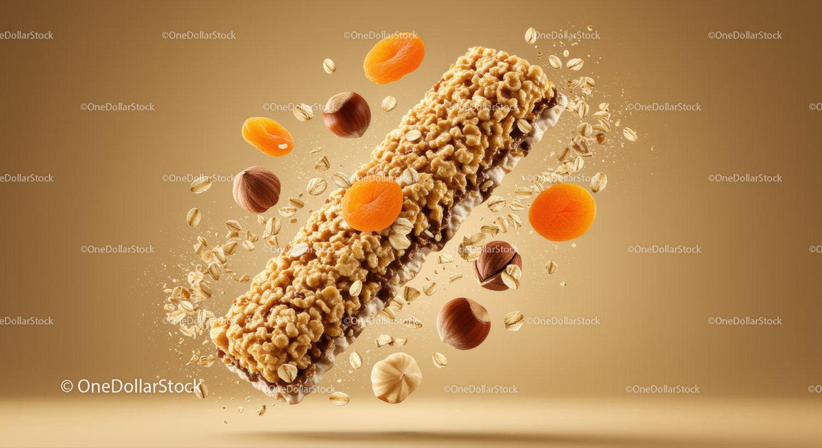 Crunchy Granola Bar with Nuts and Dried Apricots