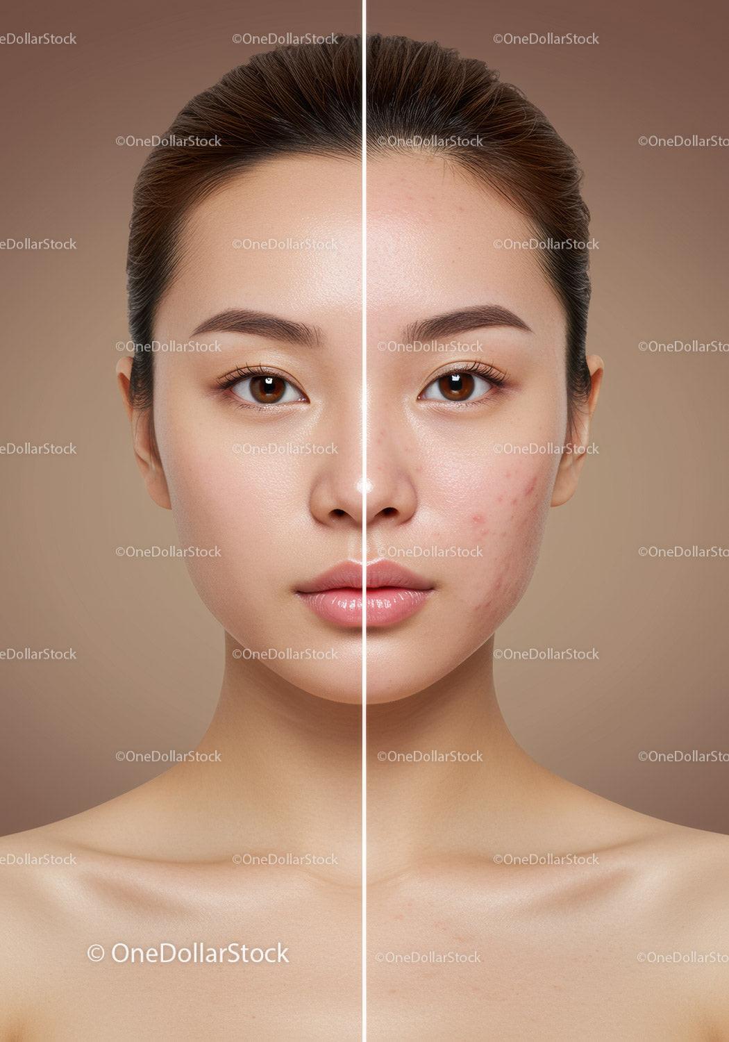 Skincare Transformation Showing Clear Skin and Acne Reduction
