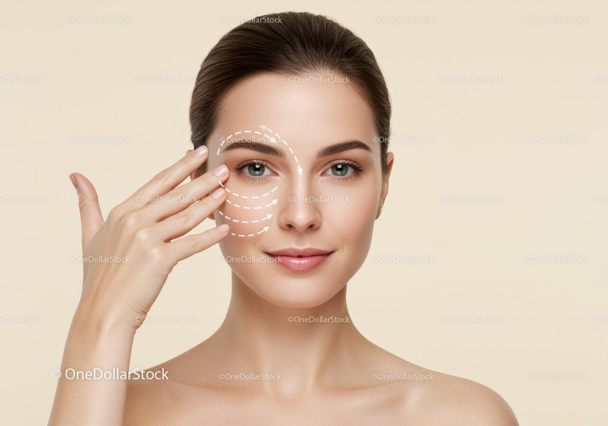 Portrait of a Woman Performing Facial Massage for Skin Rejuvenation