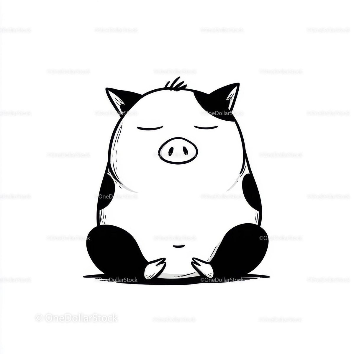 Black Pig Sculpture with Unique Textured Animal Art Stock Photo Bundle preview 28